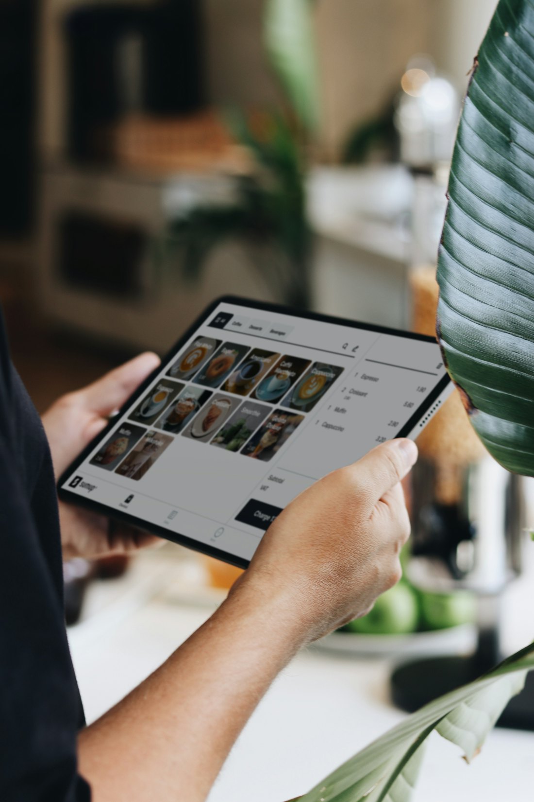 A team member running a checklist on a tablet